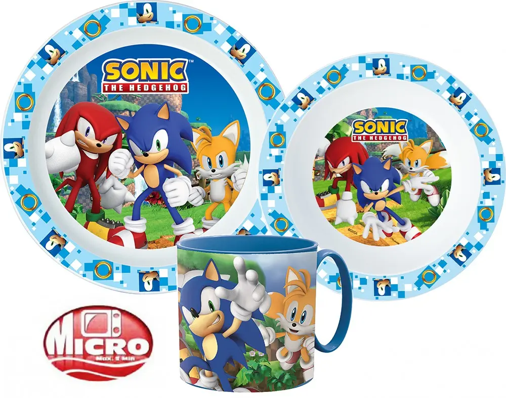 Zestaw naczyń Sonic the Hedgehog, mikro plastikowy zestaw zdjęcie produktu