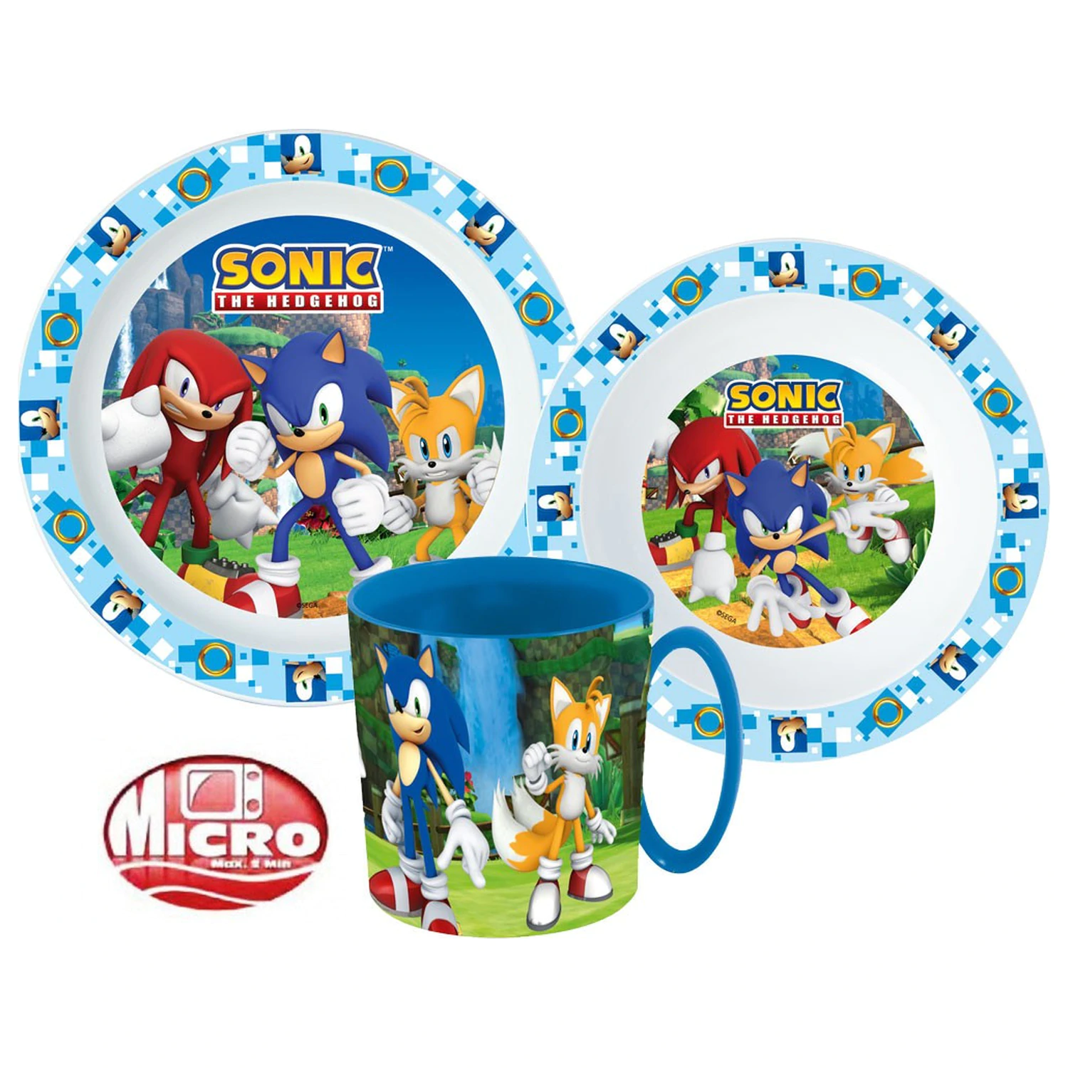 Sonic Adventure zestaw naczyń, mikro plastikowy zestaw z kubkiem 350 ml zdjęcie produktu