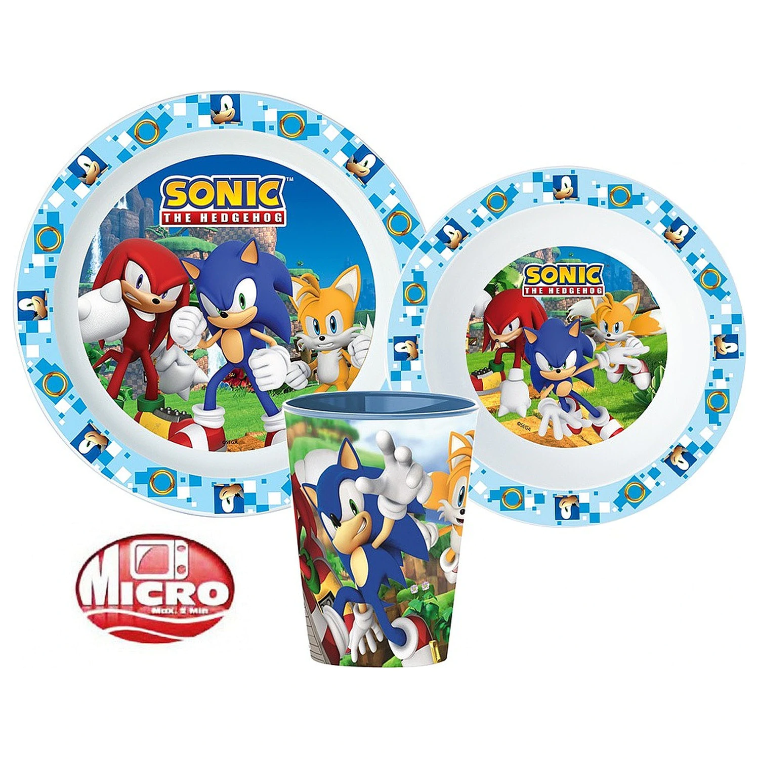 Sonic Adventure Zestaw Obiadowy, zestaw mikroplastikowy, ze szklanką 260 ml zdjęcie produktu