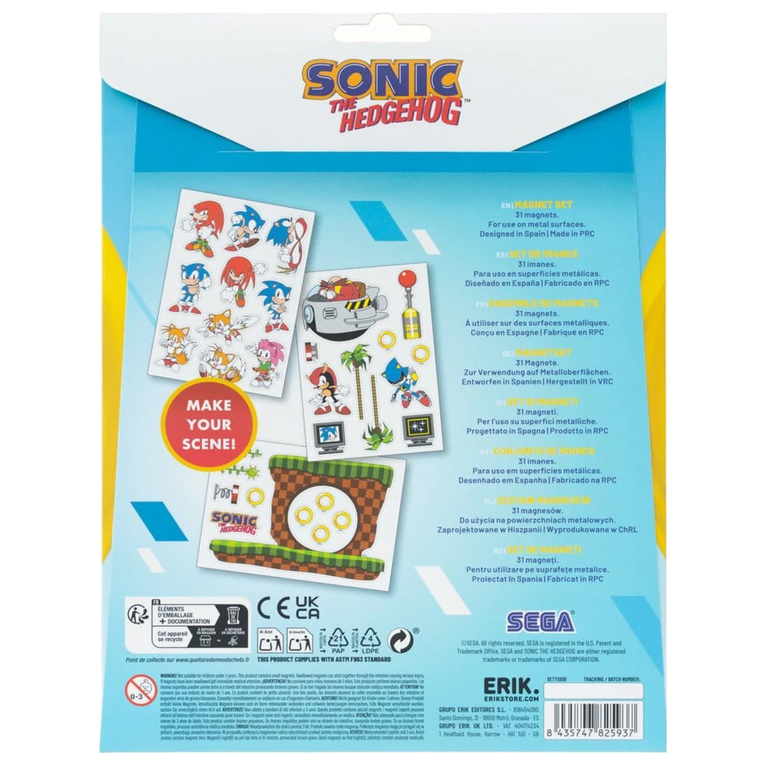 Sonic zestaw magnesów die-cut zdjęcie produktu