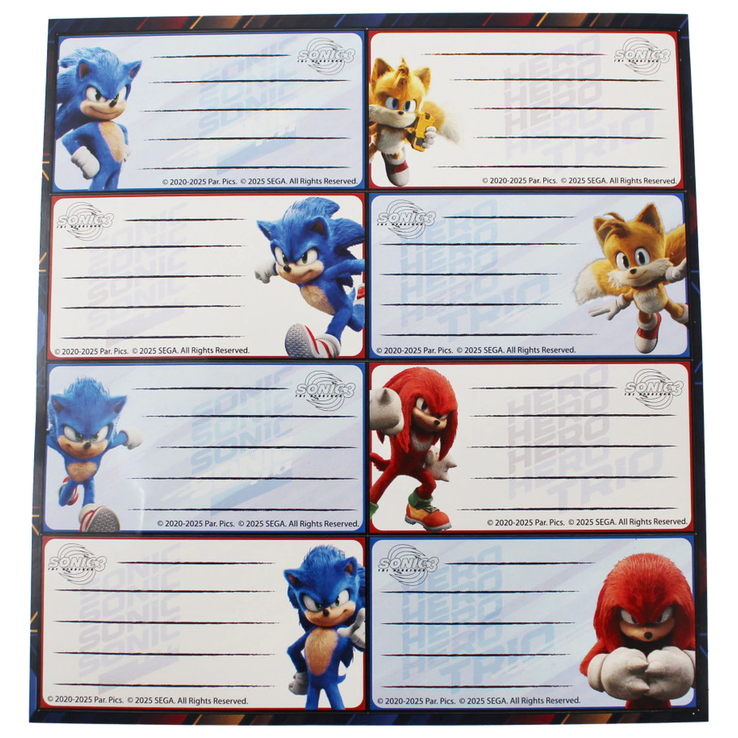 Etykiety na zeszyty Sonic Hype Man, 16 sztuk zdjęcie produktu