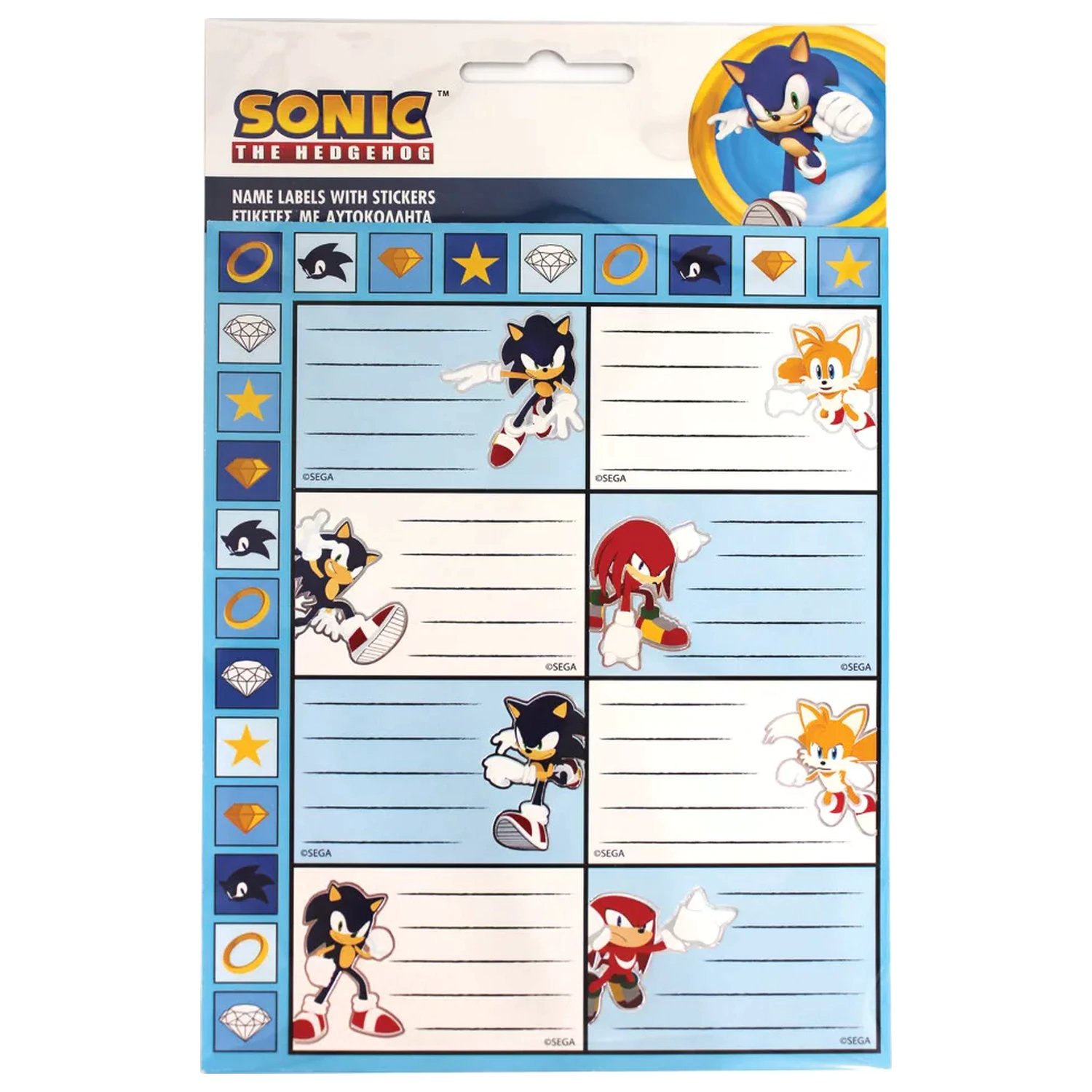 Zestaw 16 naklejek Sonic Rings na etykiety do notesów zdjęcie produktu