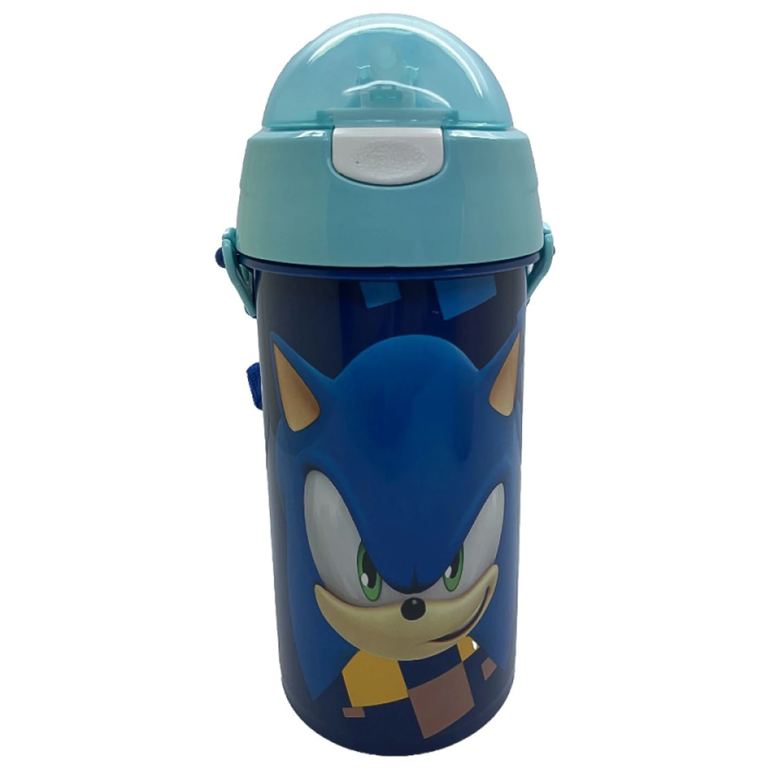 Sonic Speed Niebieska Plastikowa Butelka ze słomką z Wieszakiem 500 ml zdjęcie produktu