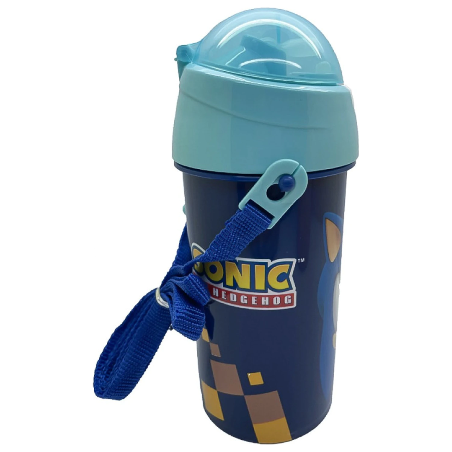 Sonic Speed Niebieska Plastikowa Butelka ze słomką z Wieszakiem 500 ml zdjęcie produktu