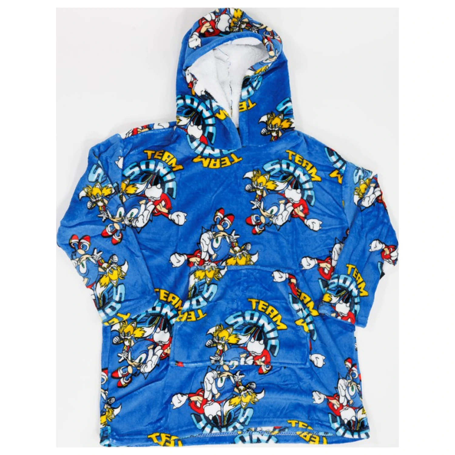 Sonic Team Wearable Pluszowy Koc Polarowy Poncho dla dzieci w wieku 7-14 lat zdjęcie produktu