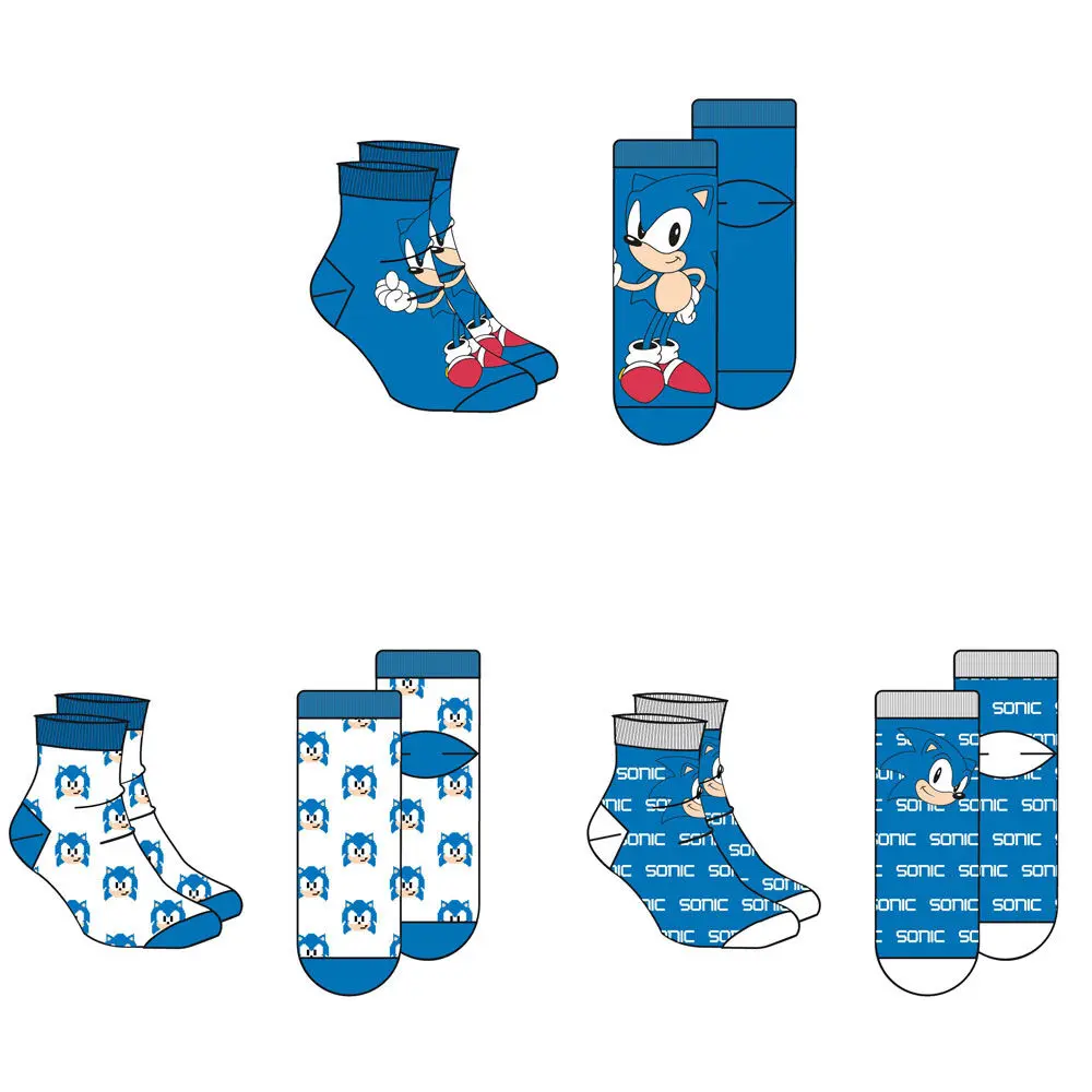 Sonic The Hedgehog assorted pack 3 skarpetki adult zdjęcie produktu