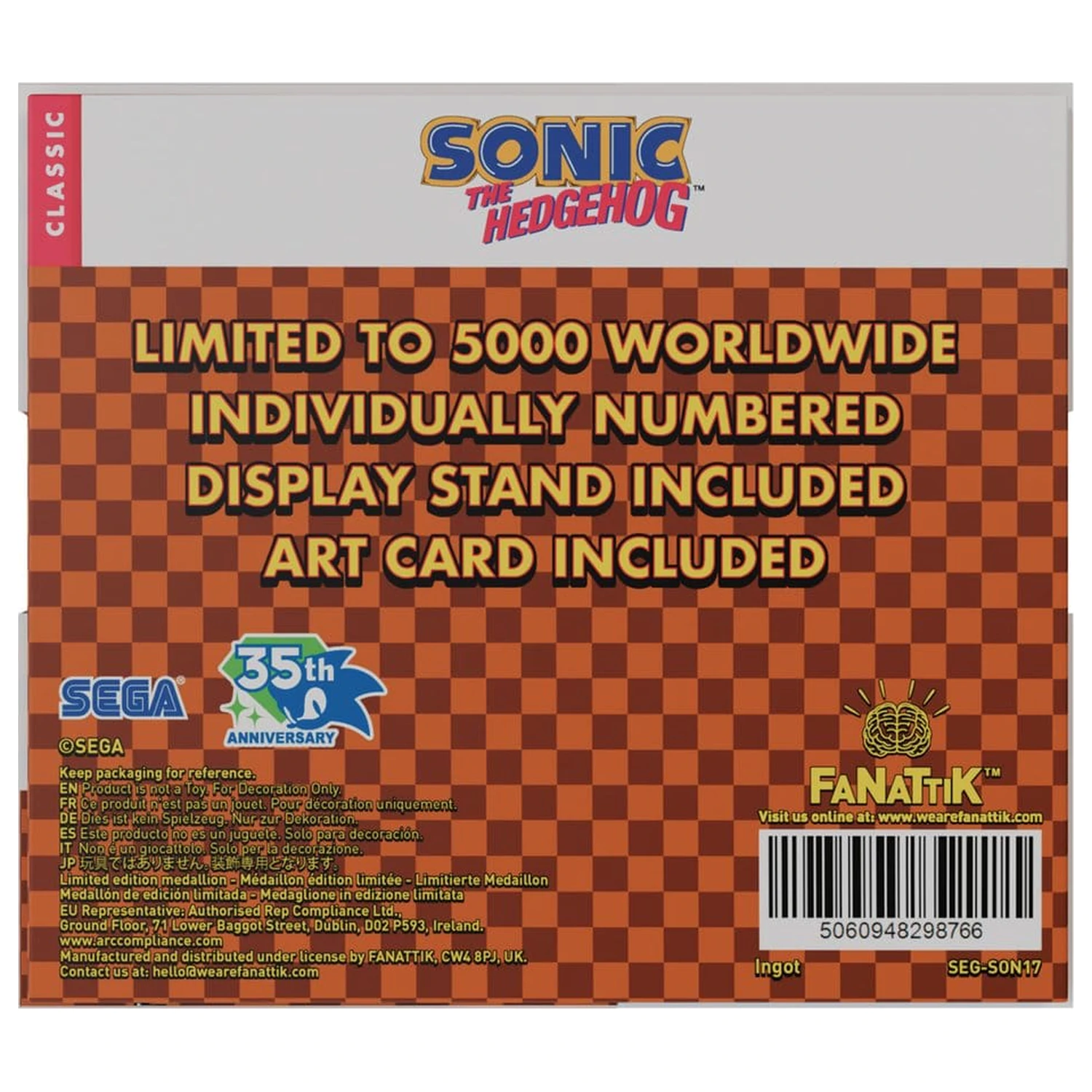 Moneta kolekcjonerska Sonic The Hedgehog Oryginalne Logo zdjęcie produktu