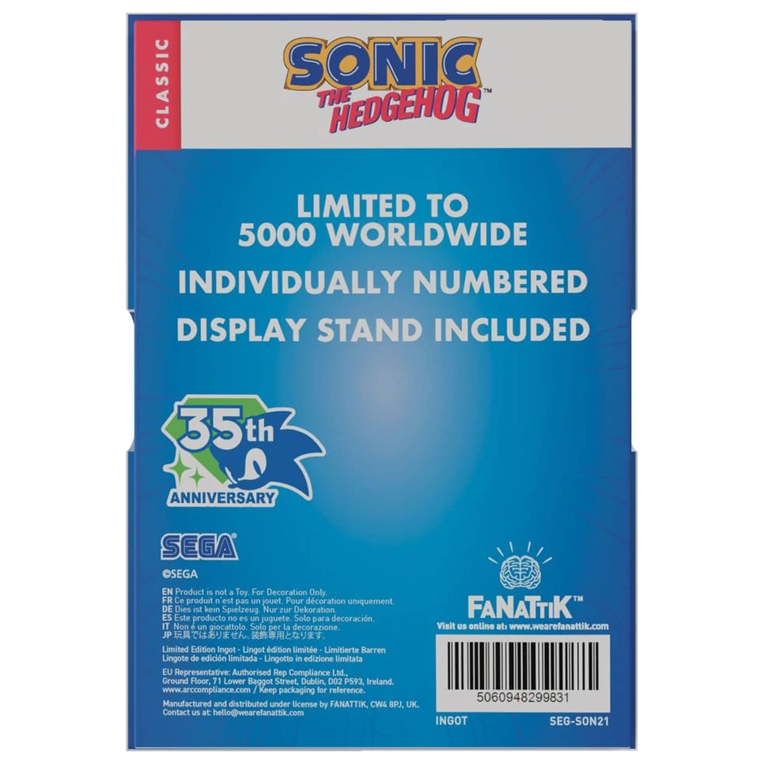 Sonic The Hedgehog Ingot w stylu witrażu, 60 cm zdjęcie produktu