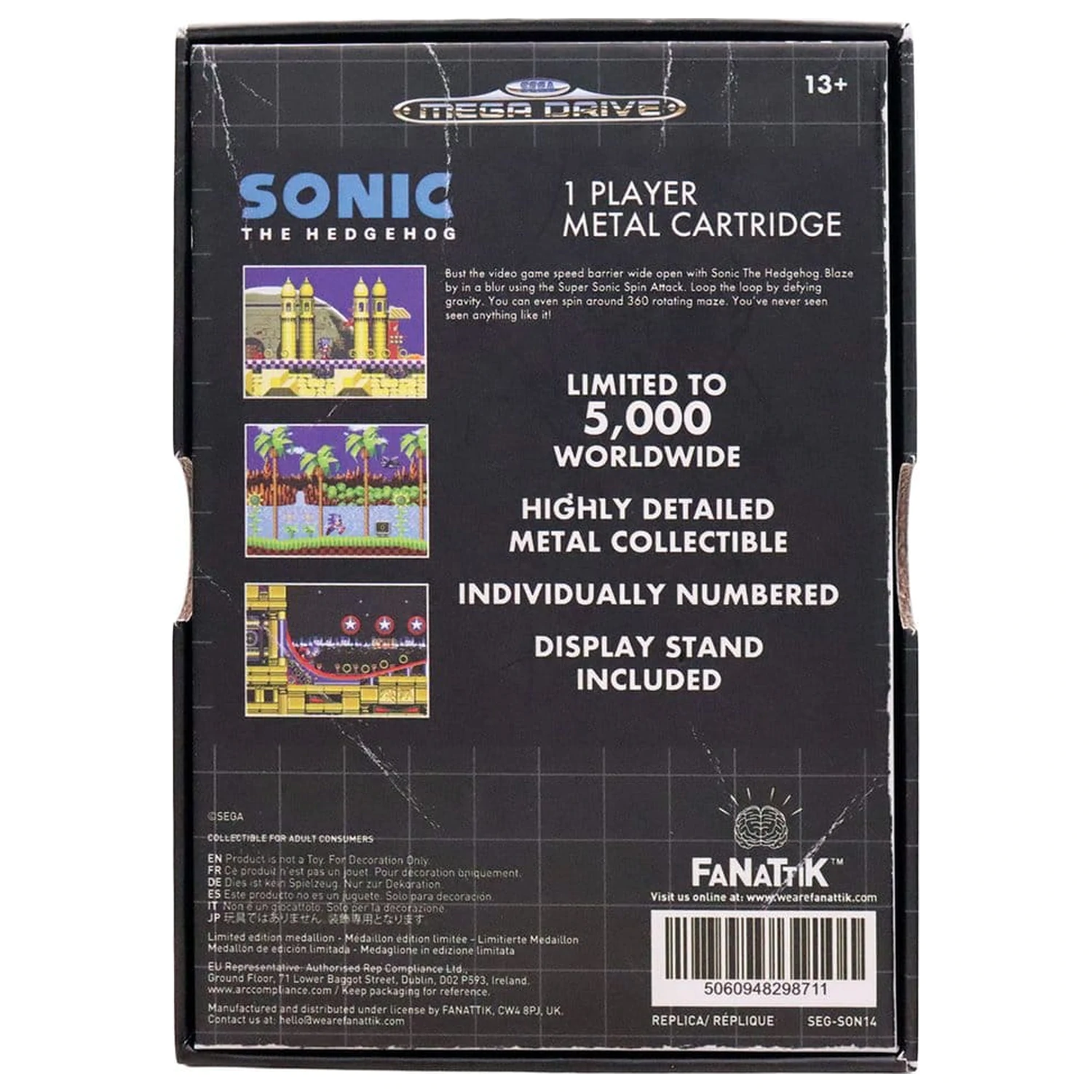 Sonic the Hedgehog Replika Kartridża z Grą Edycja Limitowana 11 x 7 x 1 cm zdjęcie produktu