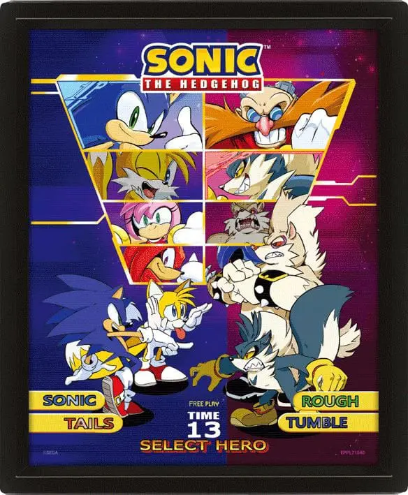 Sonic The Hedgehog 3D Lenticular Plakat w Ramie Wybierz Swojego Wojownika 26 x 20 cm zdjęcie produktu