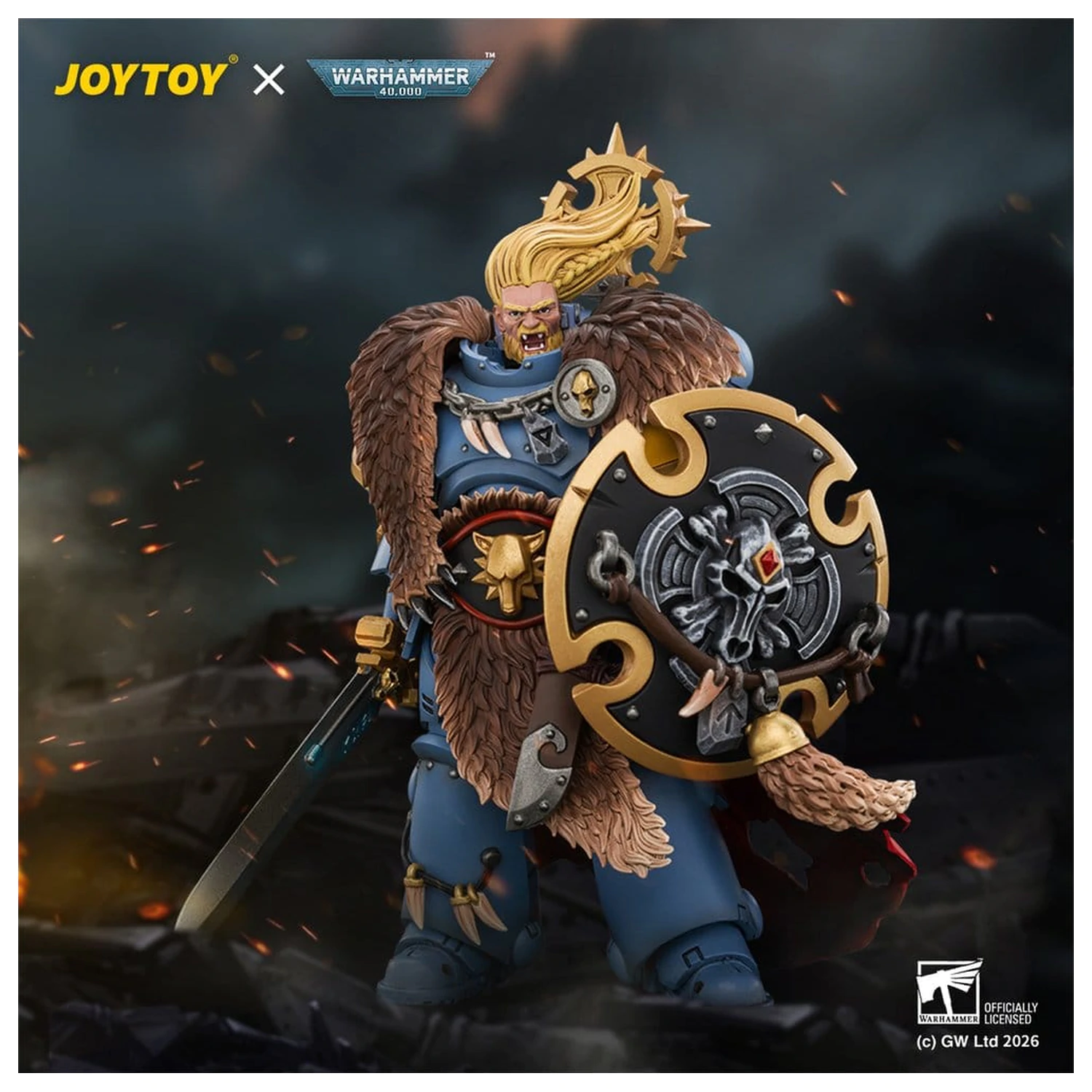 Figurka Space Marine Action Figure Space Wolves Wolf Guard Battle Leader 12 cm zdjęcie produktu