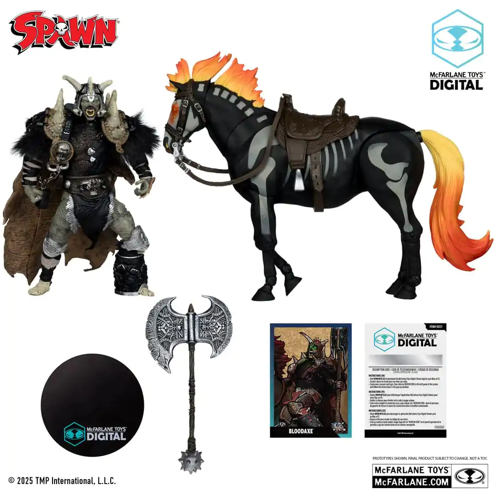 Spawn Figurka Akcji Bloodaxe with Horse (Spawn: The Dark Ages) (McFarlane Toys 30th Anniversary) (Gold Label) 18 cm zdjęcie produktu