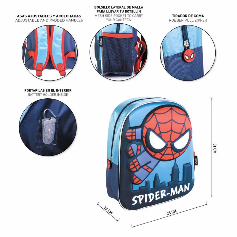 Marvel Spiderman plecak 3D ze światłami 31 cm zdjęcie produktu