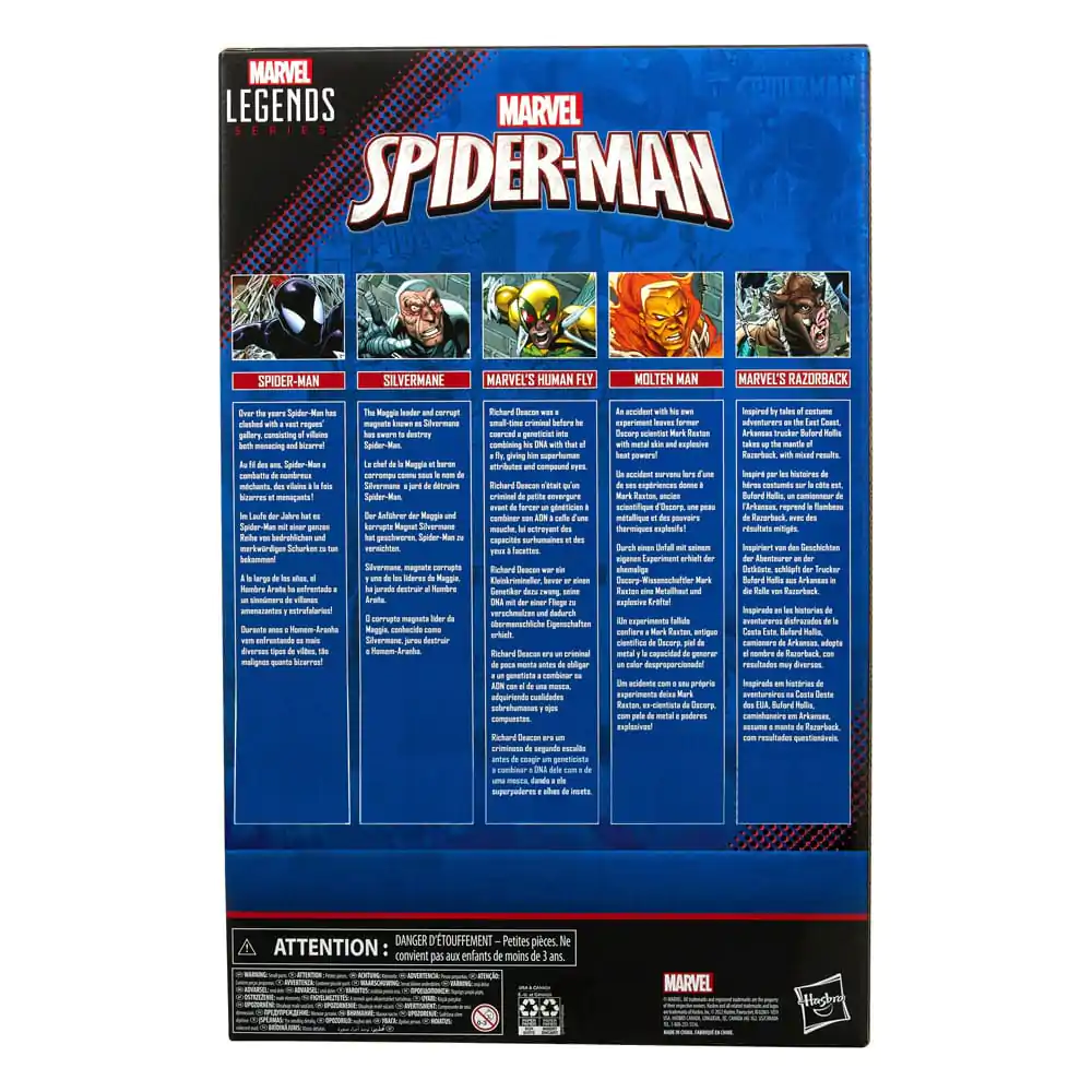 Spider-Man Marvel Legends Figurka Akcji 5-Pack Spider-Man, Silvermane, Human Fly, Molten Man, Razorback 15 cm zdjęcie produktu