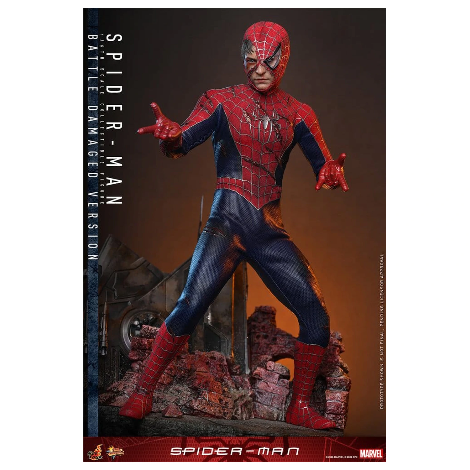 Spider-Man Movie Masterpiece figurka akcji 1/6 Spider-Man (Battle Damaged Version) 30 cm zdjęcie produktu