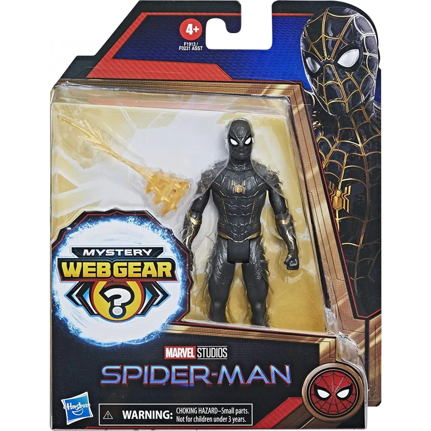 Spider-Man Pókember Black and Gold Suit Spider-Man Mystery Web Gear figurka akcji 13 cm zdjęcie produktu