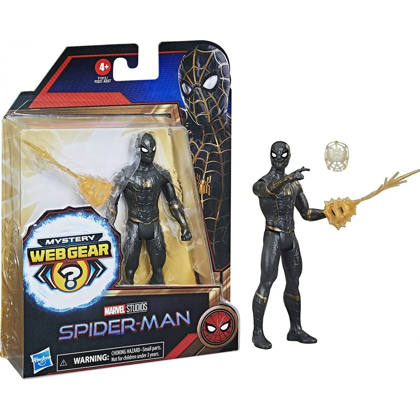 Spider-Man Pókember Black and Gold Suit Spider-Man Mystery Web Gear figurka akcji 13 cm zdjęcie produktu