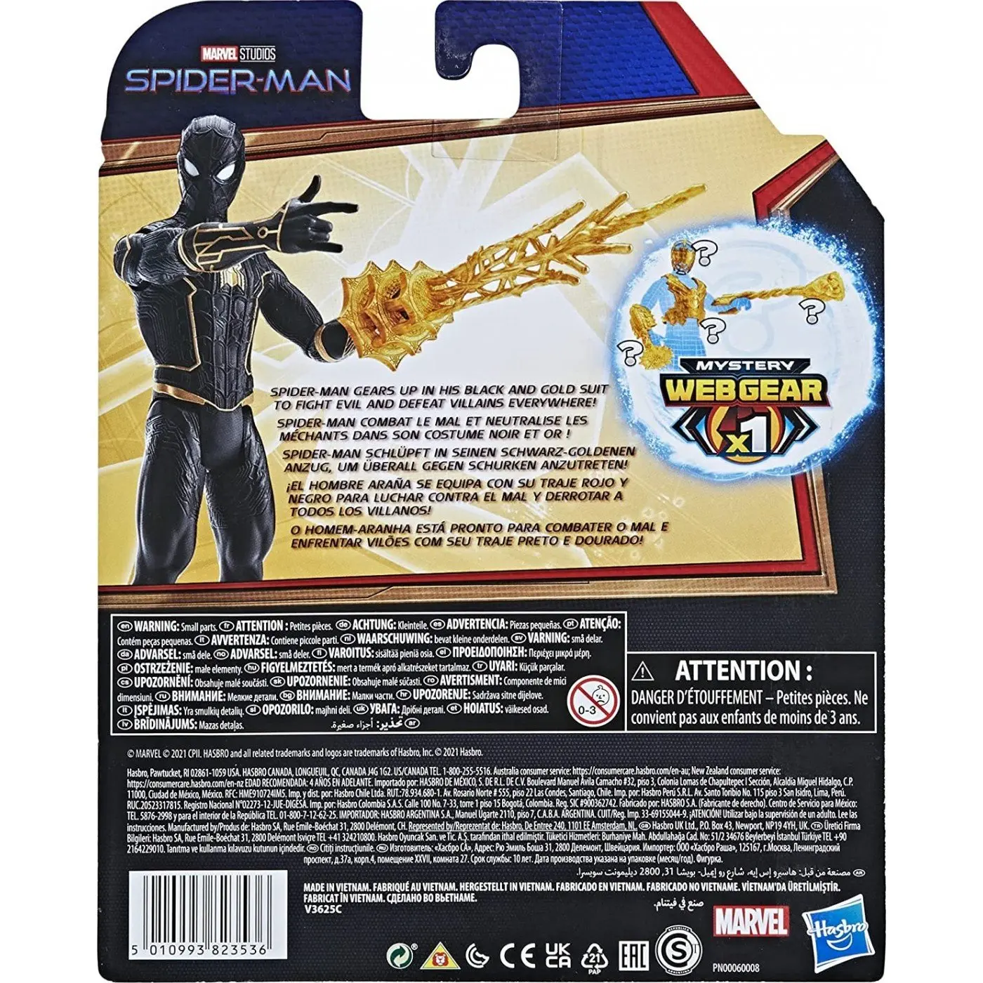 Spider-Man Pókember Black and Gold Suit Spider-Man Mystery Web Gear figurka akcji 13 cm zdjęcie produktu