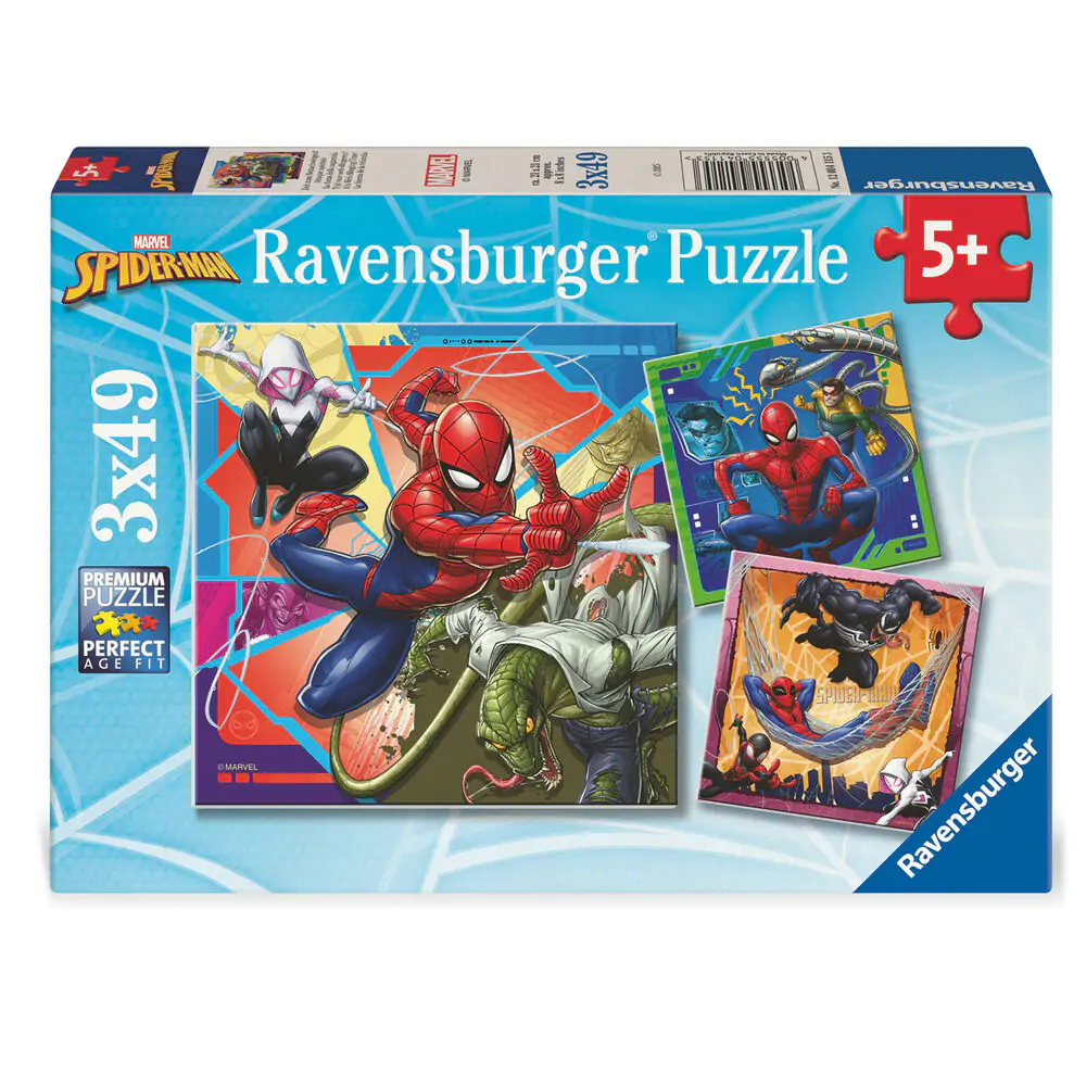 Marvel Spiderman puzzle 3x39 elementów zdjęcie produktu