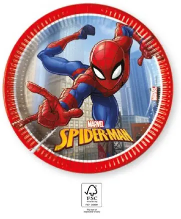 Spider-Man Crime Fighter, papierowe talerze Spider-Man 8 sztuk 20 cm FSC zdjęcie produktu
