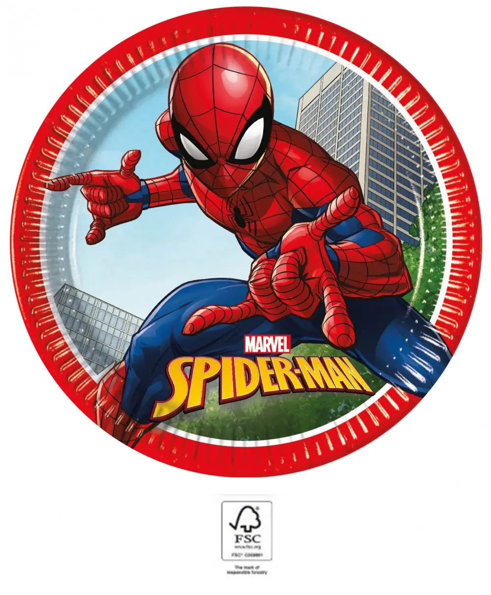 Spiderman Crime Fighter Talerzyki papierowe 8 szt. 23 cm FSC zdjęcie produktu