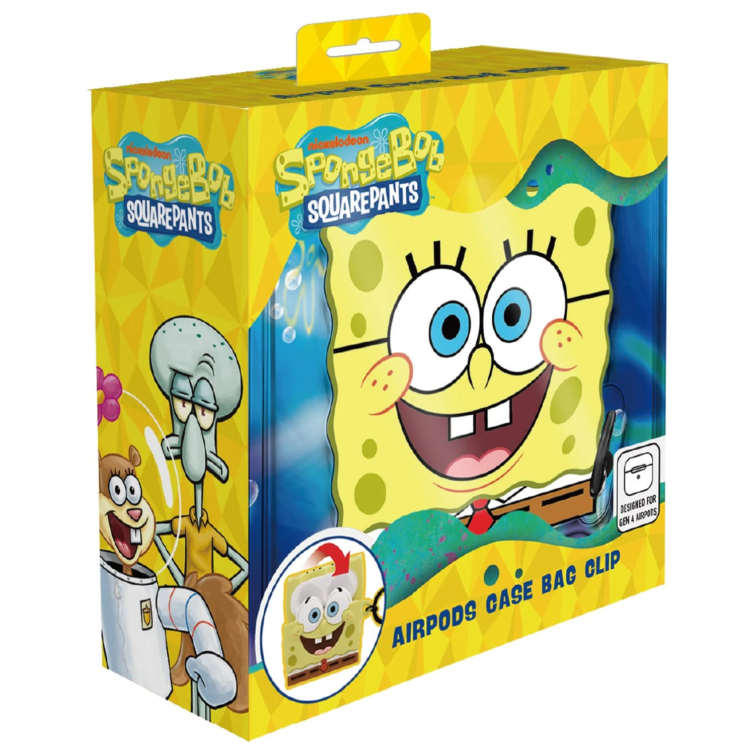 SpongeBob 3D Foam etui na słuchawki AirPods z klipsem do torby zdjęcie produktu