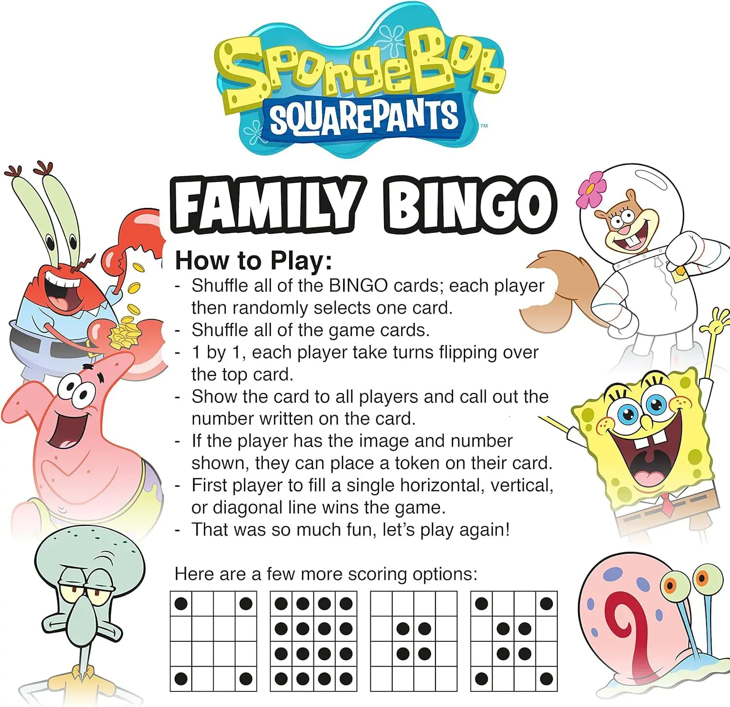 SpongeBob Board Game Family Bingo *English Version* - Gra planszowa Bingo rodzinne zdjęcie produktu