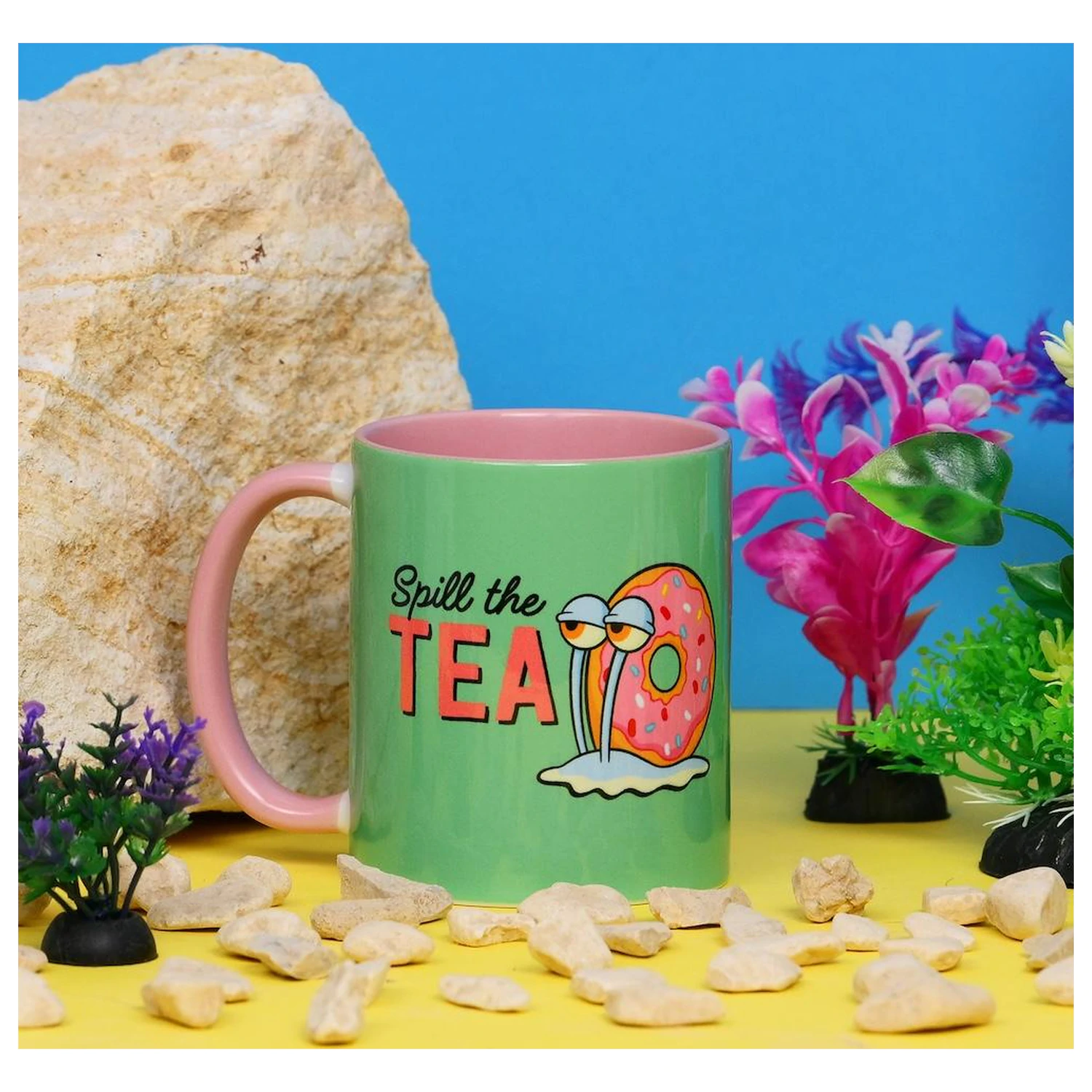 SpongeBob Spill the Tea Kubek z Kolorowym Wnętrzem 325 ml zdjęcie produktu