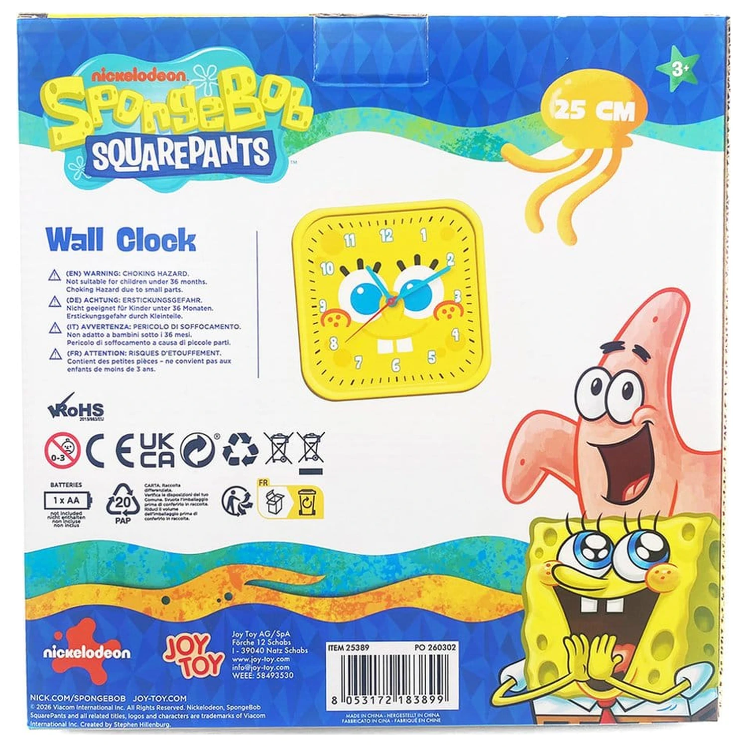 Spongebob Zegar ścienny kwadratowy Spongebob zdjęcie produktu