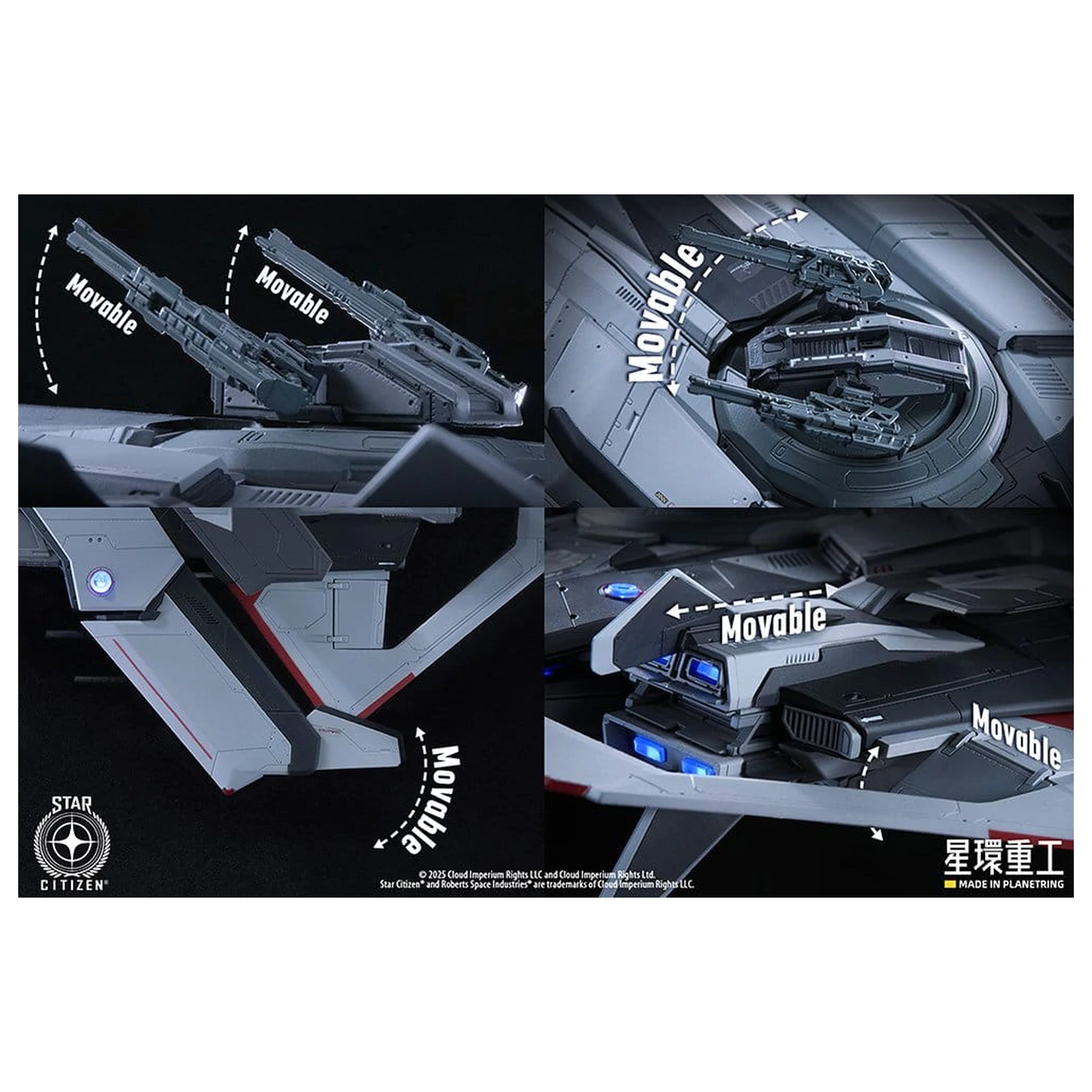 Star Citizen Wstępnie zmontowany plastikowy model do składania 1/100 Anvil F8C Lightning Wstępnie zmontowany gotowy model w wersji 25 cm zdjęcie produktu