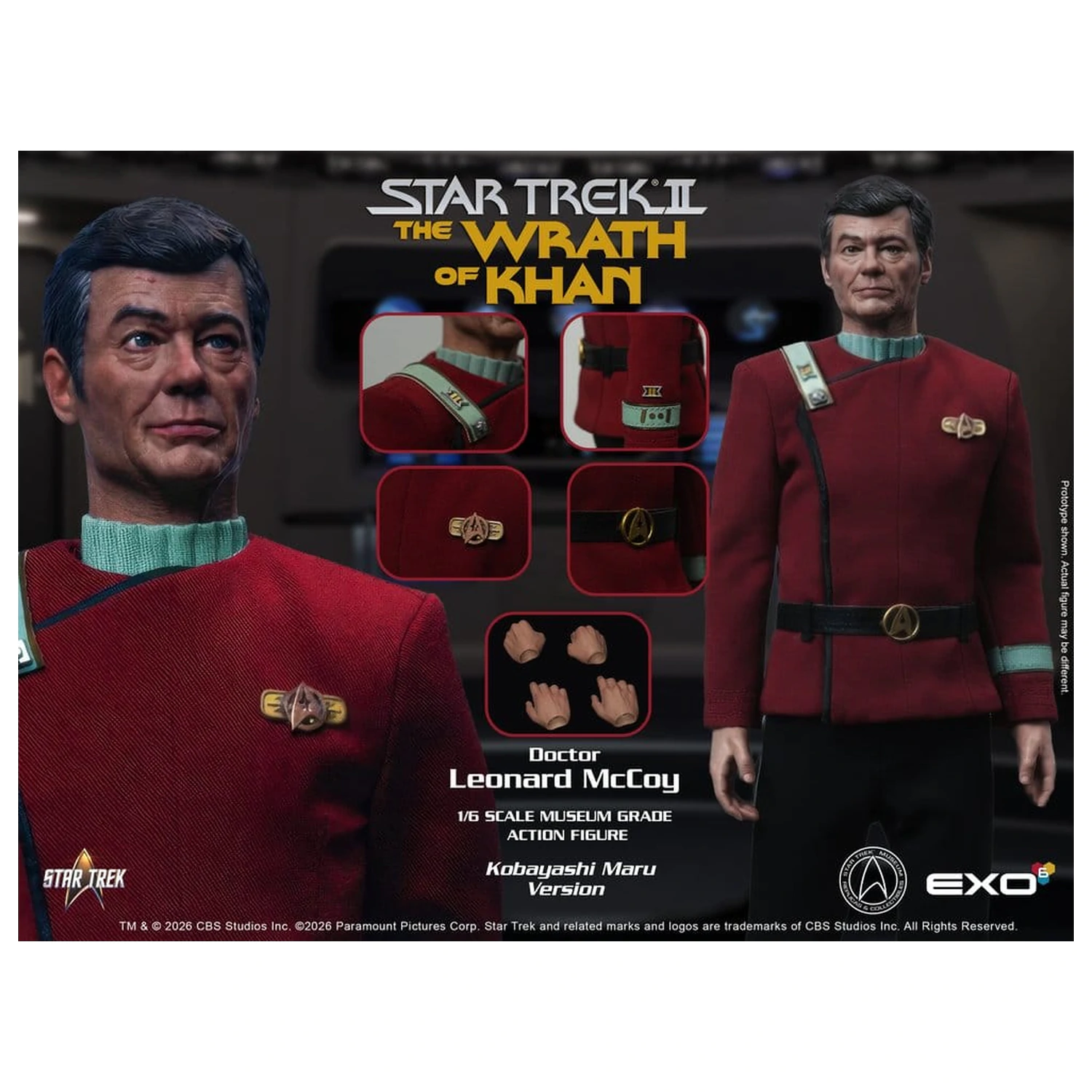 Star Trek II: The Wrath of Khan figurka Dr. Leonarda McCoya, wersja Kobayashi Maru 1/6, 30 cm zdjęcie produktu