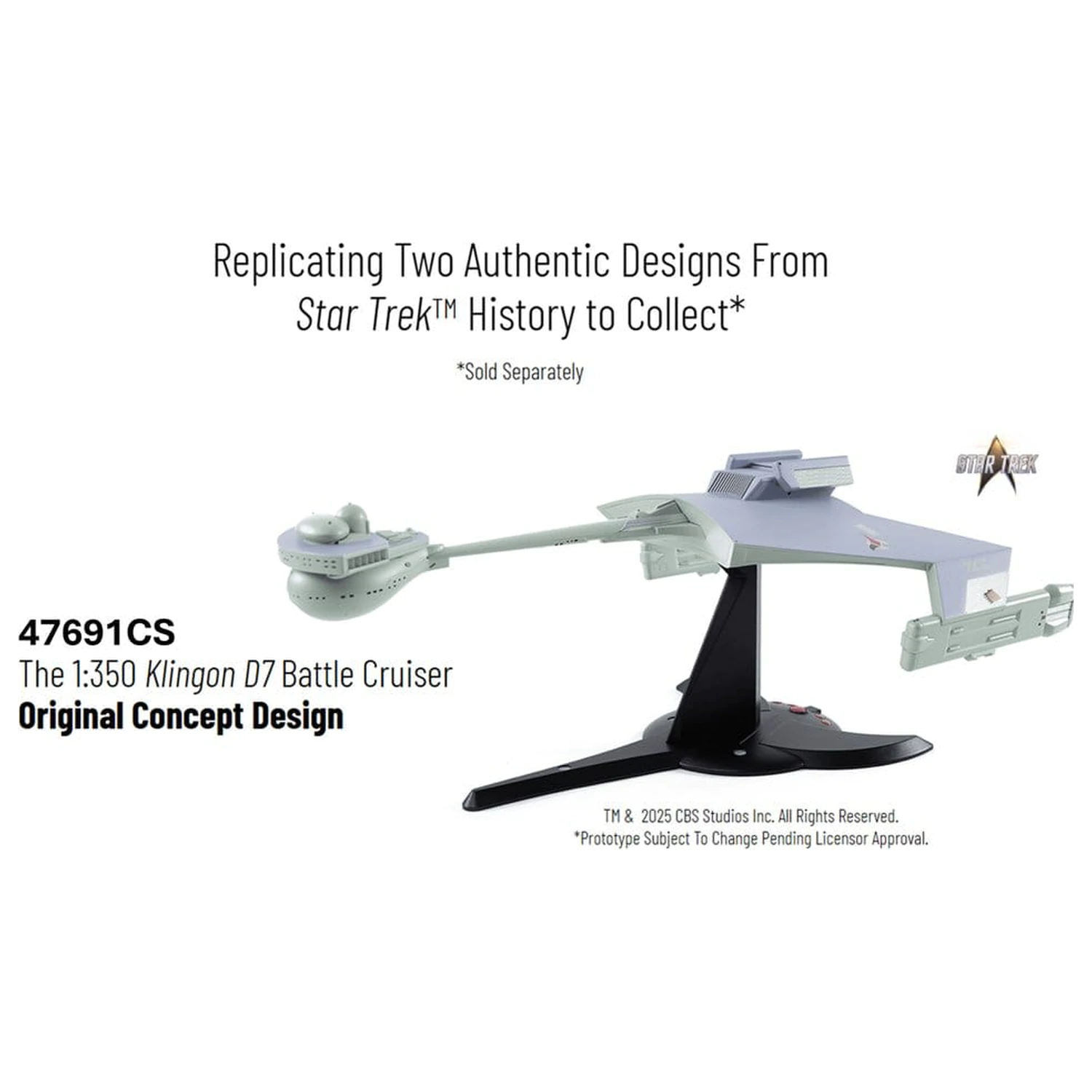 Star Trek TOS DieCast Replika 1/350 Klingon D7 Battle Cruiser Original Concept Design heo EU Exclusive 66 cm zdjęcie produktu