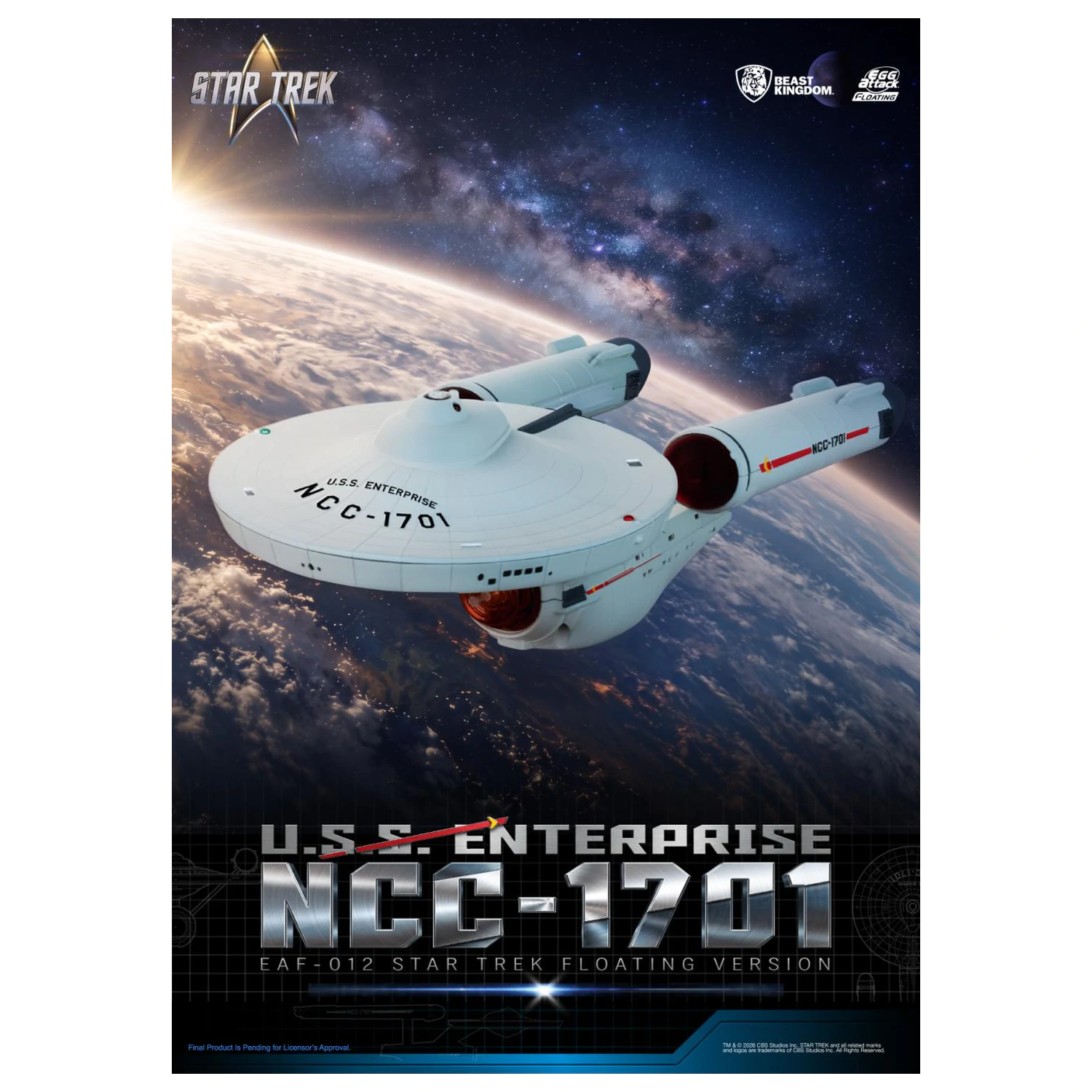 Star Trek U.S.S. Enterprise NCC-1701 "Lewitująca" Statuetka 8,5 cm zdjęcie produktu