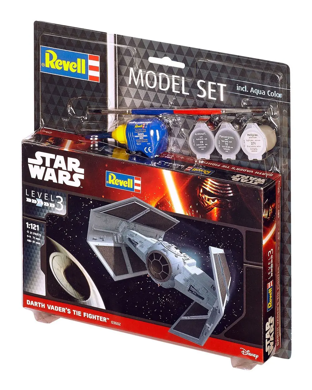 Star Wars Model Kit 1/121 Zestaw modeli Myśliwiec TIE Dartha Vadera 7 cm zdjęcie produktu