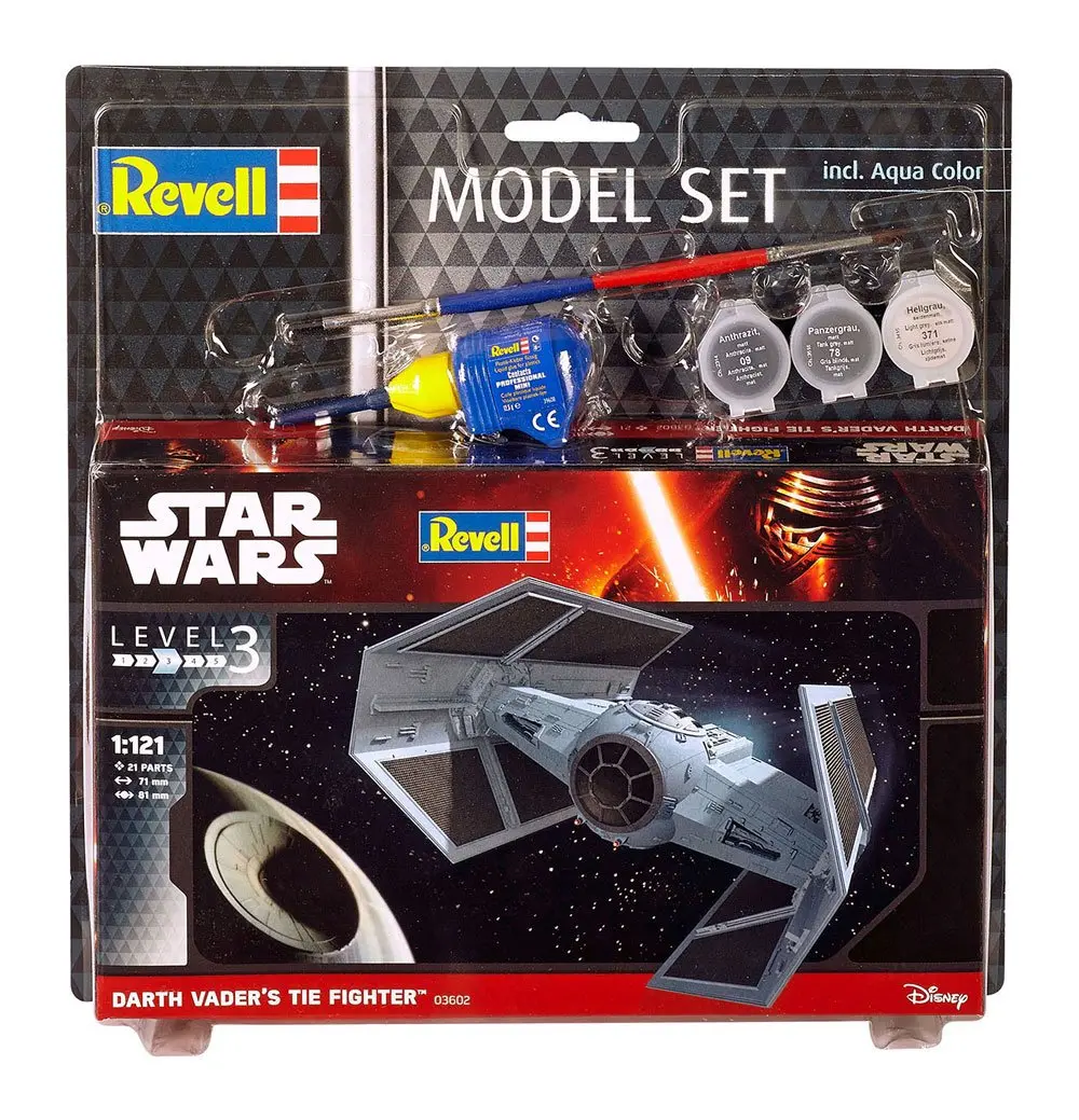 Star Wars Model Kit 1/121 Zestaw modeli Myśliwiec TIE Dartha Vadera 7 cm zdjęcie produktu