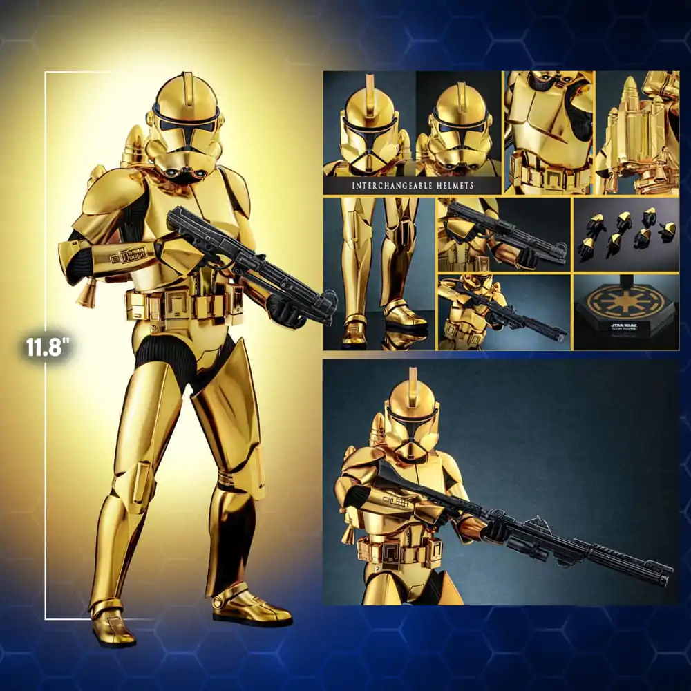 Figurka akcji Star Wars 1/6 Clone Trooper (Gold Chrome Version) Exclusive 30 cm zdjęcie produktu