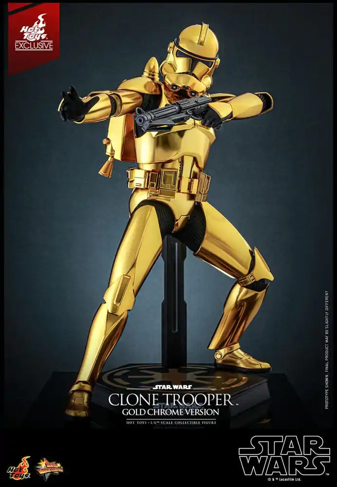 Figurka akcji Star Wars 1/6 Clone Trooper (Gold Chrome Version) Exclusive 30 cm zdjęcie produktu