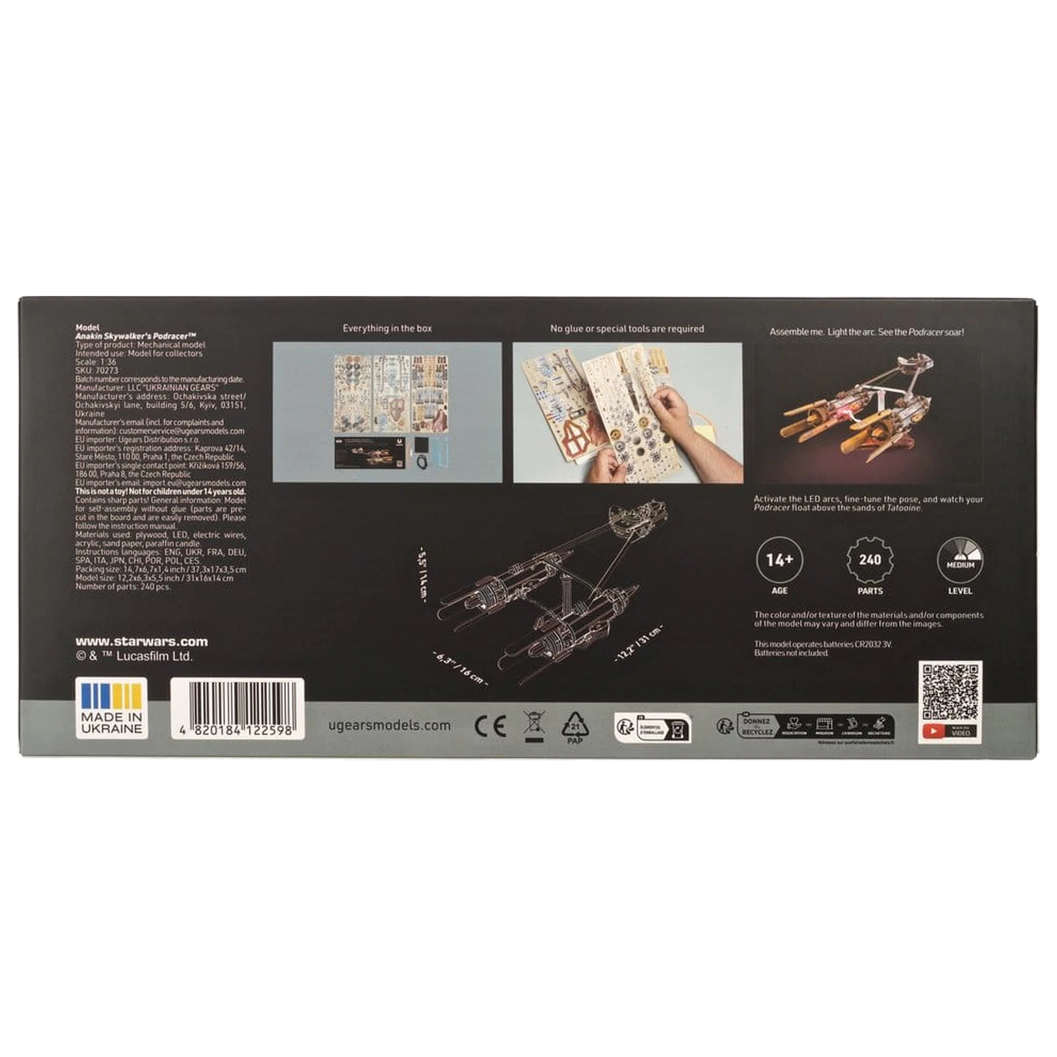 Star Wars 3D Drewniane Puzzle Podracer Anakina Skywalkera zdjęcie produktu