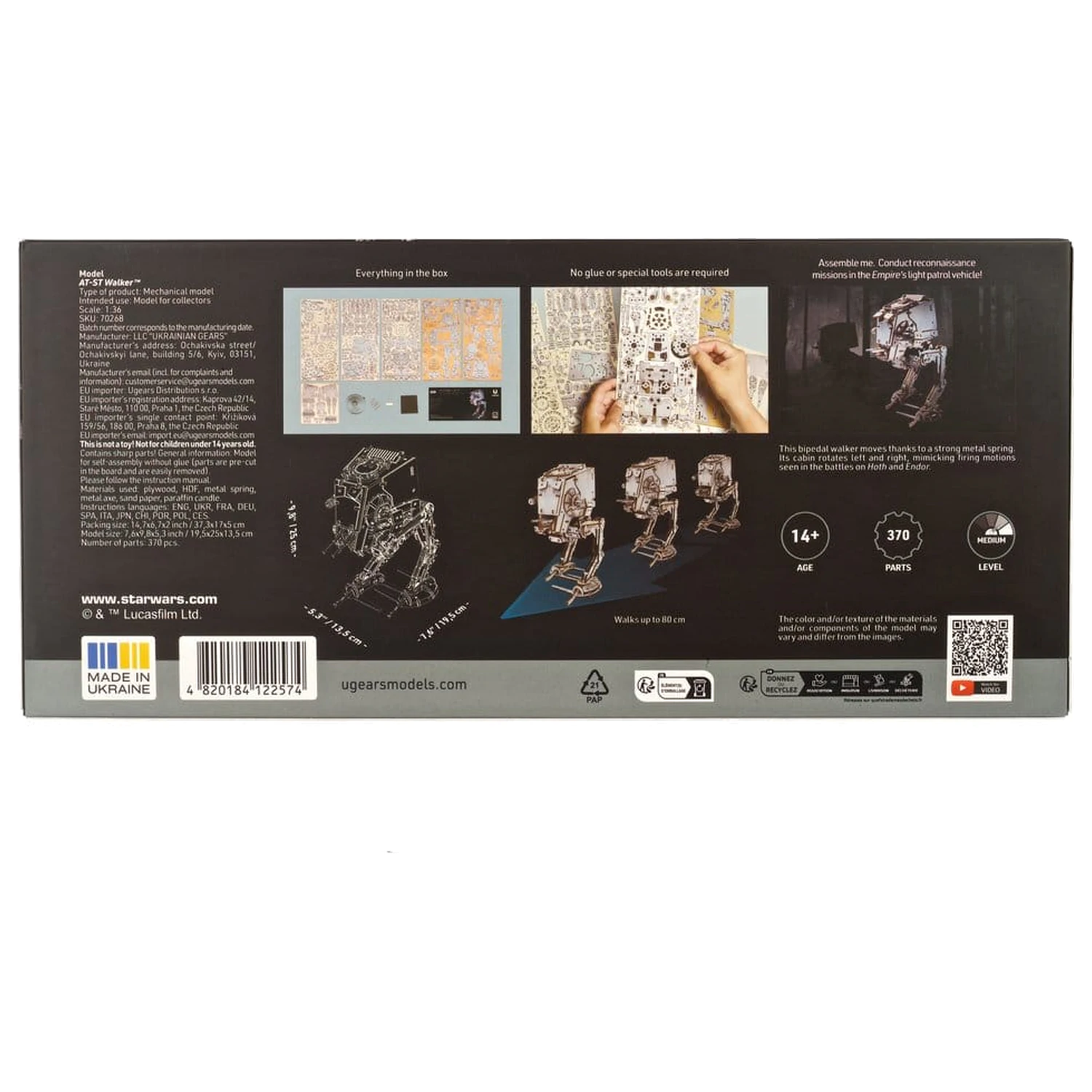 Star Wars Drewniane Puzzle 3D AT-ST Walker zdjęcie produktu