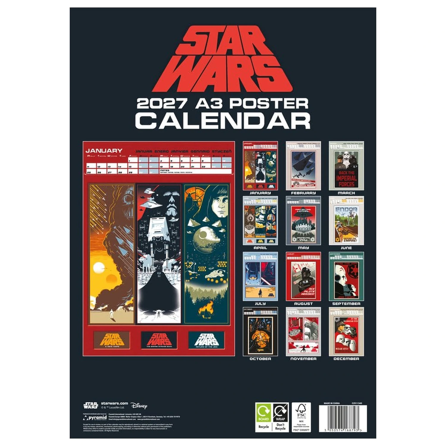 Star Wars Kalendarz A3 Plakat 2027 zdjęcie produktu