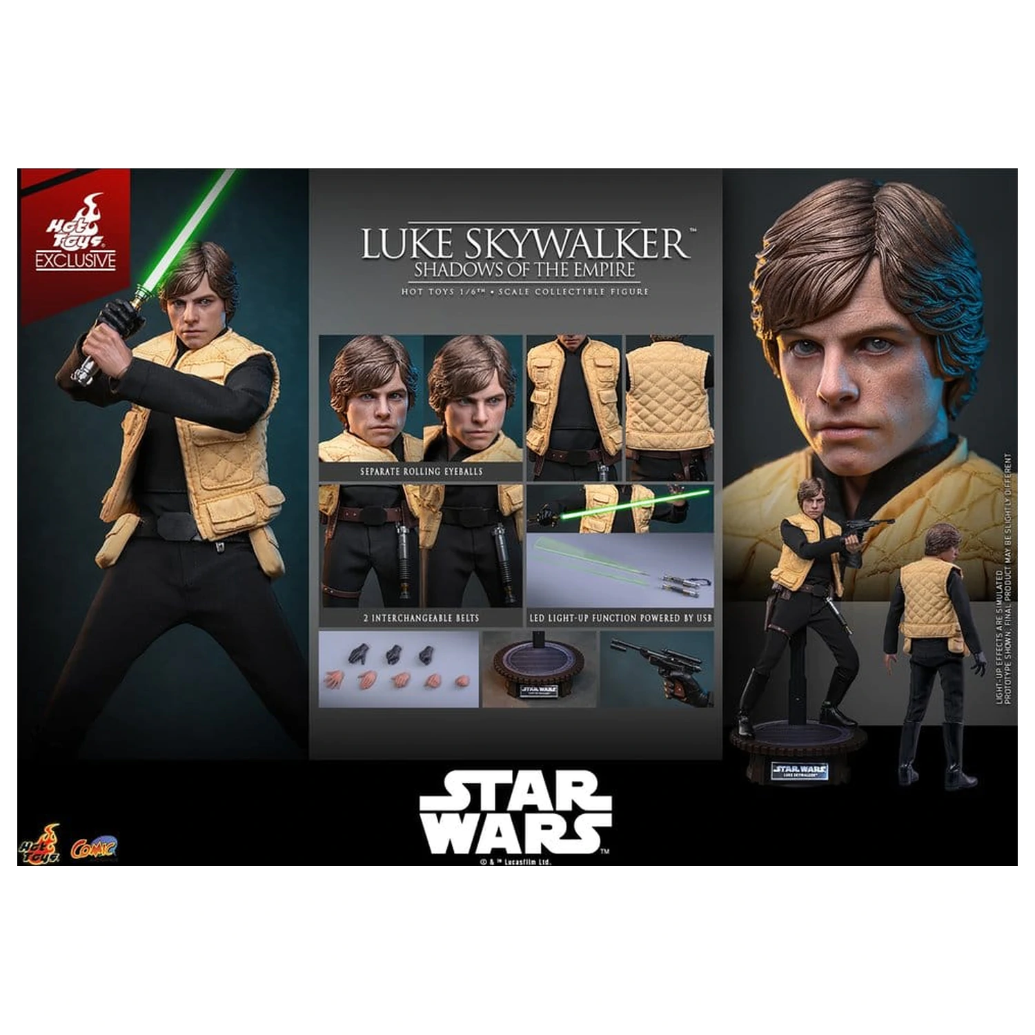 Star Wars Comic Arcydzieło Figurka 1/6 Luke Skywalker (Shadows Of The Empire) (Hot Toys Exclusive) 28 cm zdjęcie produktu
