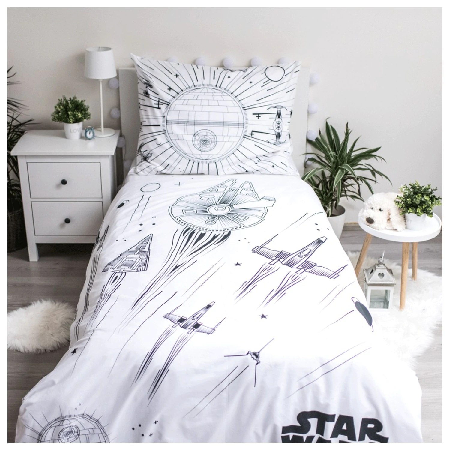 Star Wars Death Star poświata w ciemności poszwa na kołdrę zdjęcie produktu