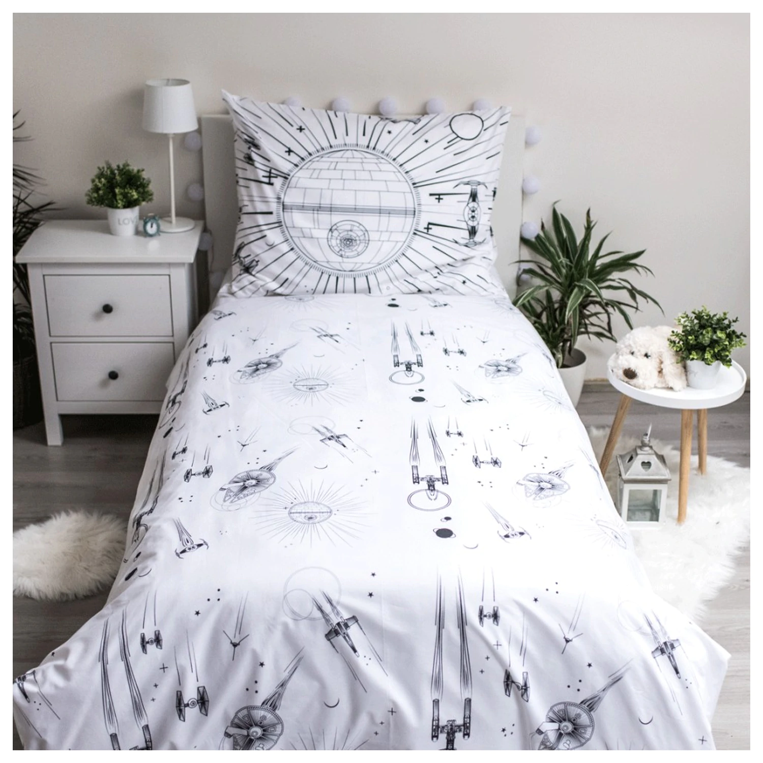 Star Wars Death Star poświata w ciemności poszwa na kołdrę zdjęcie produktu