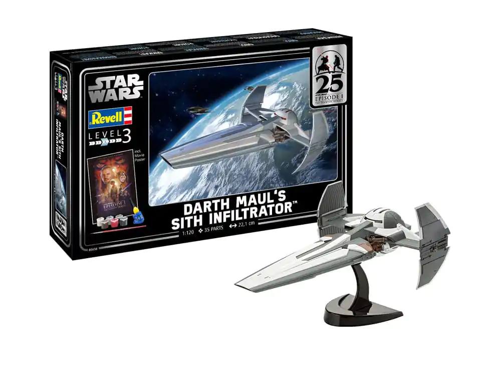 Star Wars: Część I – Mroczne Widmo Zestaw Modelarski na Prezent 1/120 Sith Infiltrator Dartha Maula 22 cm zdjęcie produktu