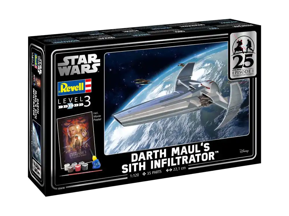 Star Wars: Część I – Mroczne Widmo Zestaw Modelarski na Prezent 1/120 Sith Infiltrator Dartha Maula 22 cm zdjęcie produktu