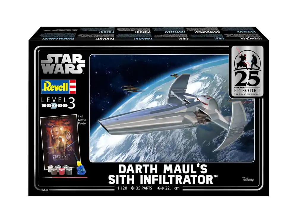 Star Wars: Część I – Mroczne Widmo Zestaw Modelarski na Prezent 1/120 Sith Infiltrator Dartha Maula 22 cm zdjęcie produktu