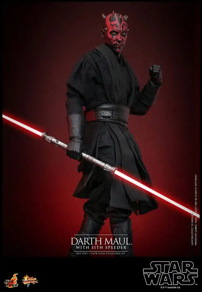 Star Wars: Część I - Mroczne Widmo Movie Masterpiece Figurka Akcji 1/6 Darth Maul ze Ścigaczem Sith 29 cm zdjęcie produktu