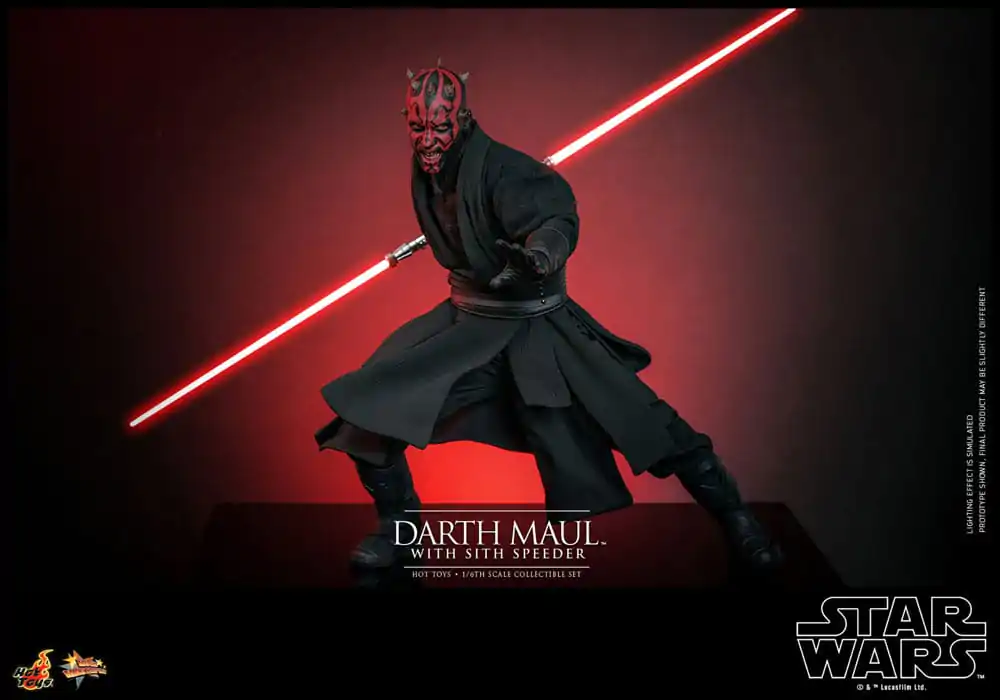 Star Wars: Część I - Mroczne Widmo Movie Masterpiece Figurka Akcji 1/6 Darth Maul ze Ścigaczem Sith 29 cm zdjęcie produktu