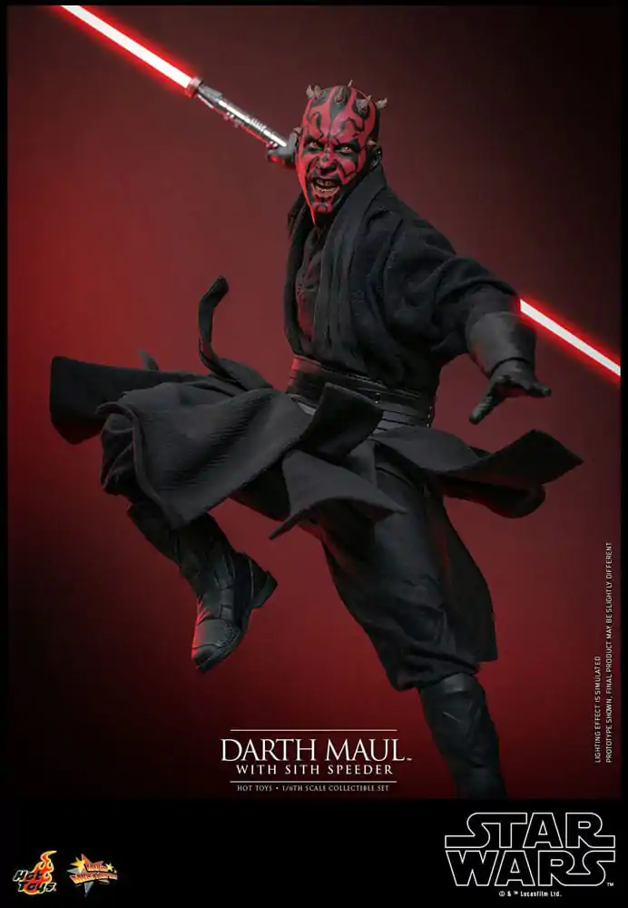 Star Wars: Część I - Mroczne Widmo Movie Masterpiece Figurka Akcji 1/6 Darth Maul ze Ścigaczem Sith 29 cm zdjęcie produktu