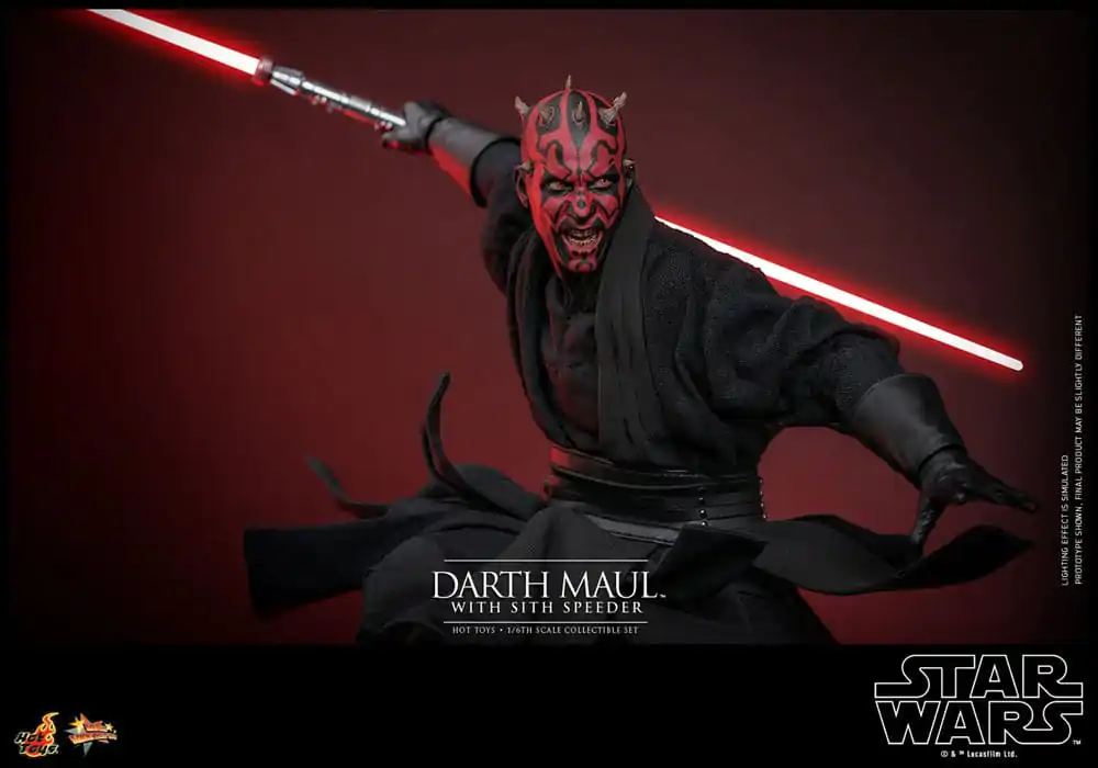 Star Wars: Część I - Mroczne Widmo Movie Masterpiece Figurka Akcji 1/6 Darth Maul ze Ścigaczem Sith 29 cm zdjęcie produktu